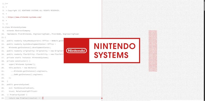 任天堂システムズ株式会社のサイト(PC表示)