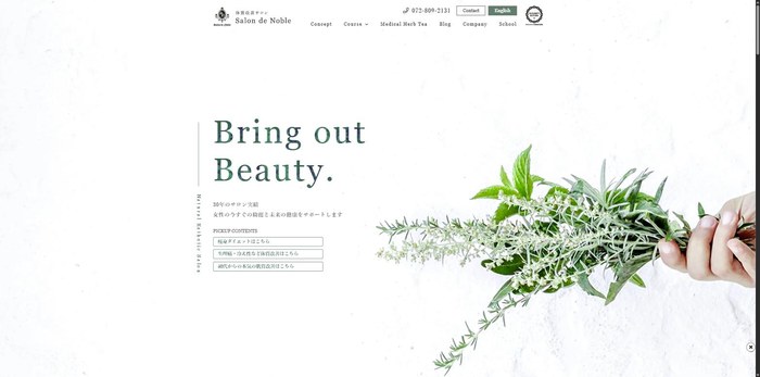 Salon de Nobleのサイト(PC表示)