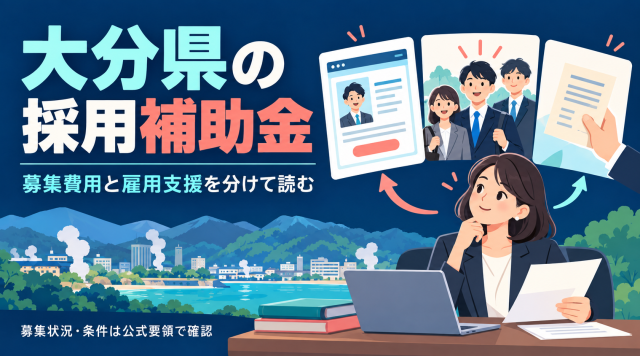 大分県の採用補助金、募集費用と雇用支援を分けて読む