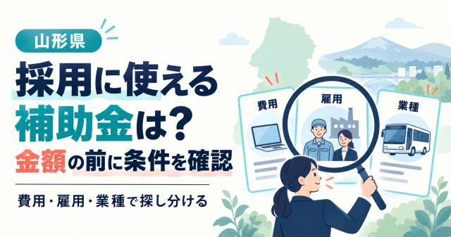 山形県で採用に使える補助金は、金額の前に条件を確認