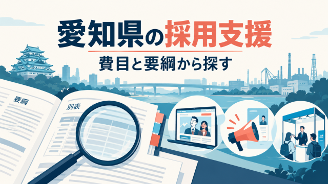 愛知県の採用支援を費目と要綱から探す