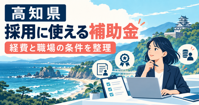 高知県 採用に使える補助金｜経費と職場の条件を整理