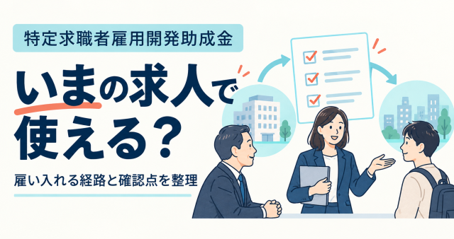 特定求職者雇用開発助成金はいまの求人で使えるか、雇い入れる経路と確認点