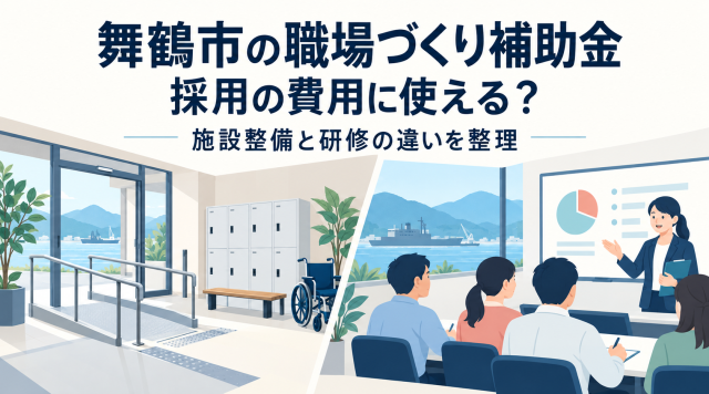 舞鶴市の職場づくり補助金は採用の費用に使えるか、施設整備と研修の違いを整理