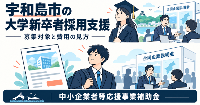 宇和島市の大学新卒者採用支援（中小企業者等応援事業補助金）の募集対象と費用の見方