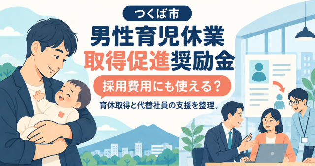 つくば市男性育児休業取得促進奨励金｜採用費用にも使える？