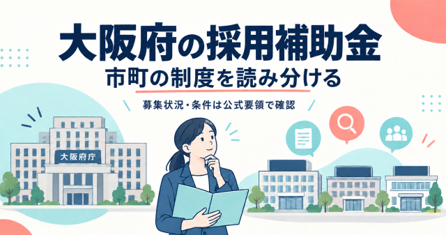 大阪府の採用補助金、市町の制度を読み分ける