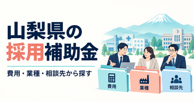 山梨県の採用補助金、費用・業種・相談先から探す