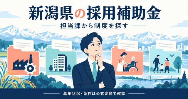 新潟県の採用補助金を担当課から探す