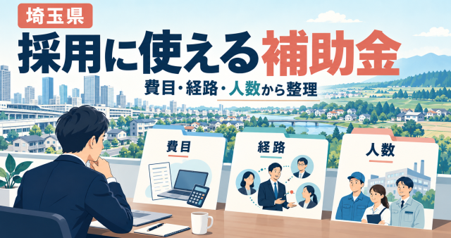 埼玉県の採用に使える補助金、費目・経路・人数から整理