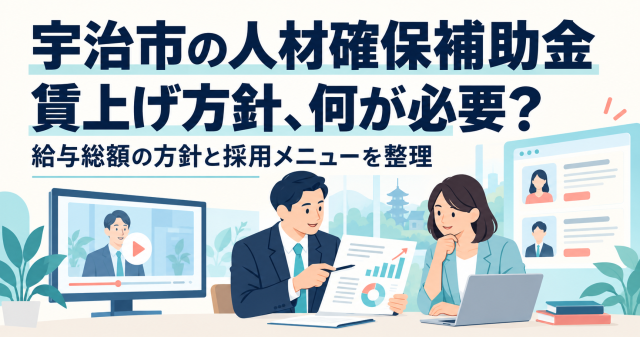 宇治市の人材確保補助金は賃上げ方針に何が必要か、給与総額の方針と採用メニューを整理
