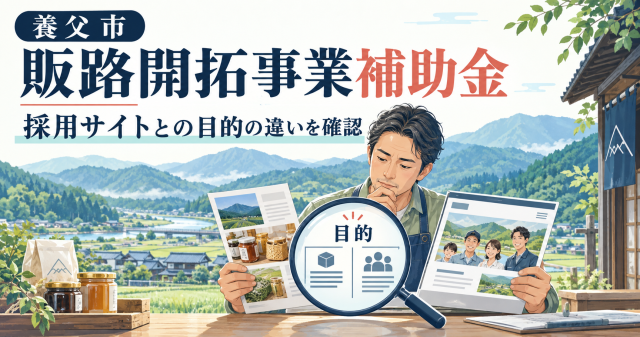 養父市販路開拓事業補助金、採用サイトとの目的の違いを確認