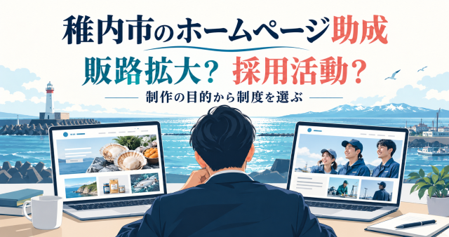 稚内市のホームページ助成は販路拡大か採用活動か、制作の目的から制度を選ぶ