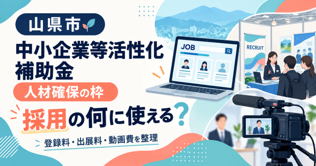 山県市中小企業等活性化補助金の人材確保の枠は採用の何に使えるか、登録料・出展料・動画費を整理