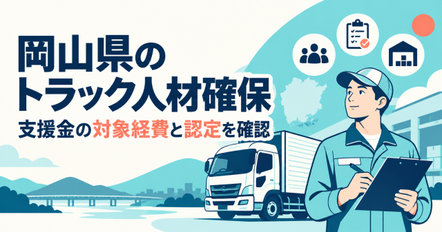 岡山県トラック人材確保対策支援金の対象経費と認定を確認