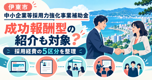 伊東市中小企業等採用力強化事業補助金｜成功報酬型の紹介も対象？